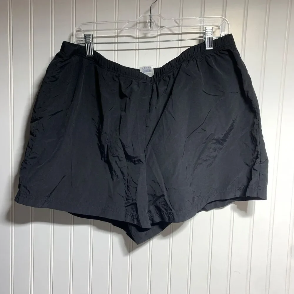 Lands End Women Black Polyester Shorts Size 18W Swim‎ Lined